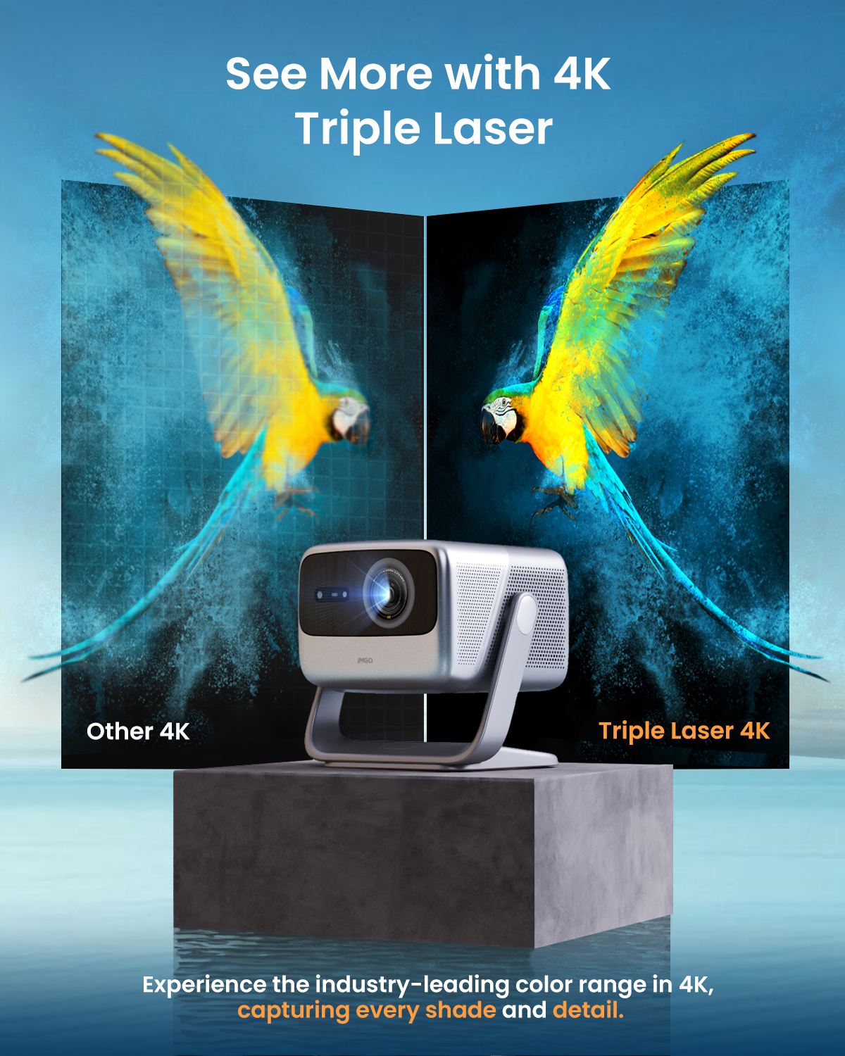 JMGO N1S Infinity 4K UHD Projector - Triple Laser Google TV