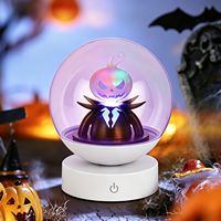 Lampe de nuit LED en forme de tête de citrouille pour enfants - Rechargeable, changeant de couleur RGB, pour la chambre à coucher