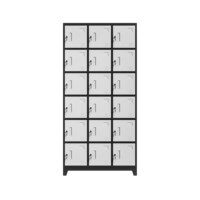 Casier en acier métallique à 18 portes, couleur noir et blanc, multi-compartiments, armoire de rangement pour vêtements, pour le personnel d'usine, le bureau, l'école
