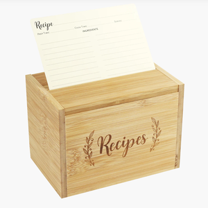 Eco Friendly Bamboo <strong>Recipe</strong> <strong>Box</strong> 4x6 with Lid Groove Card Holder Custom Laser Logo Wooden Kitchen <strong>Recipe</strong> Organizer <strong>Box</strong> Wholesale - Product Image 5