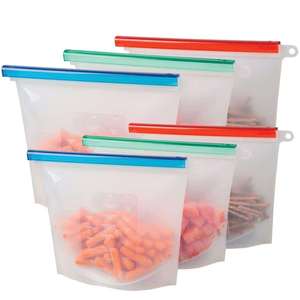 Sac de conservation alimentaire réutilisable en silicone de qualité alimentaire sans BPA avec fermeture éclair, sac de congélation en silicone avec fermeture éclair, récipient de stockage - Product Image 3