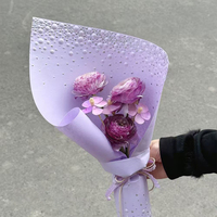 Papier d'emballage pour bouquet de fleurs en PVC imperméable double face avec des motifs de perles personnalisés