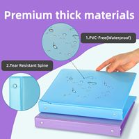 Pochette intérieure transparente pour conférence Fournitures de bureau en PVC en cuir PU personnalisé Classeur rond de 1 2 3 pouces avec vue à anneaux