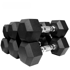 Venta al por mayor de fábrica: Nuevo set de mancuernas hexagonales de goma antideslizantes unisex, equipo de <span class=keywords><strong>gimnasio</strong></span> de peso libre, con logotipo personalizado, ¡compre online! - Product Image 2