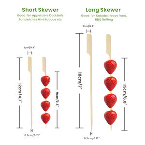 50 unids/bolsa 12cm 18cm pinchos de bambú Natural púas de madera barbacoa pinchos parrilla barbacoa Kebab asar <span class=keywords><strong>PartyMaker</strong></span> paquete palos - Product Image 2