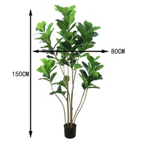 Ficus Lyrata artificiel de 150 cm avec pot, ensemble de décoration complet en pot pour le bureau et le salon, verdure instantanée