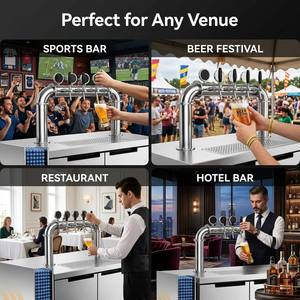 Machine à tirer la bière moderne 4, 6 ou 8 robinets, refroidisseur de bière pression en acier inoxydable, réfrigérateur de fût pour café, bar ou station de service - Product Image 6