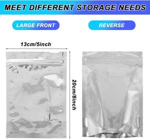 <b>Heavy</b> Duty Clear Front Plastic Zipper <b>Stand</b> Pouch <b>Bags</b> Aluminum Foil Back Moisture Proof Reclosable Feature Customizable Food - Product Image 5