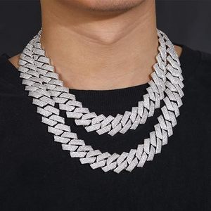 Cubin cadena HipHop 925 plata esterlina moissanita diamante CZ colgante oro y rodio plateado joyería de plata - Product Image 2