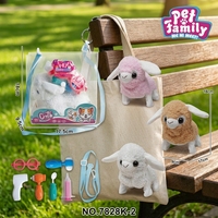 Jouet en peluche mouton marcheur réglable en hauteur (31-50 cm) pour enfants de 3 ans et plus, accessoires pour animaux de compagnie mignons et petits