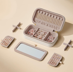 Nhanh Chóng Tàu Xách Tay Cá Nhân Trắng PU Da Đồ Trang Sức Du Lịch Lưu Trữ Trường Hợp Tùy Chỉnh Đồ Trang Sức Tổ Chức Hộp Cho Phụ Nữ - Product Image 3