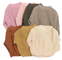 2020 nova Outono Inverno Crianças Camisola Meninas Do Bebê Cor Sólida Malha O-pescoço Camisola Roupa Do Bebê Outfits Jumpers de Malha Pullover