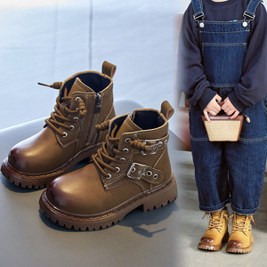 Nouvelles Bottes et Chaussures en Cuir Style Britannique pour Enfants, Filles, Garçons Élégants, Collection 2025 - Product Image 3
