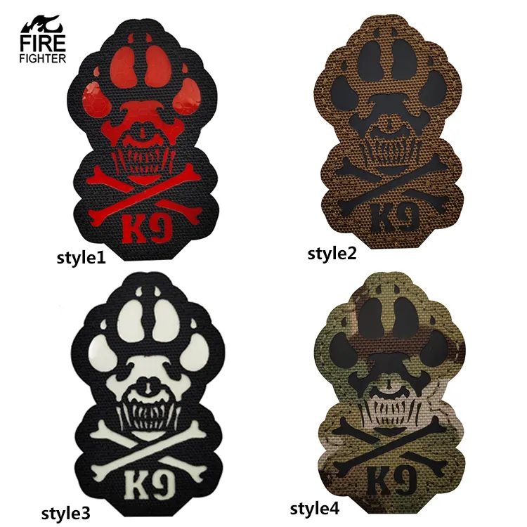 Haustier Hund K9 Tier Haustiere Reflektierende Klaue IR Funktion Service Hund Patches Lasers ch neiden mit Haken rücken Applique für Stoff Haustiere