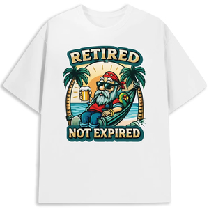 Camiseta Divertida de Regalo de Jubilación para Hombres y Mujeres, con Gráfico de Cerveza de Playa, 100% Algodón, Estampado Ecológico, Manga Corta - Product Image 1