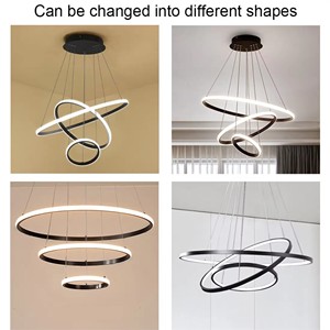 Décoration de maison <span class=keywords><strong>cuisine</strong></span> salle à manger décoratif nordique salon lustre de plafond 3 anneaux Design moderne Led suspension - Product Image 5