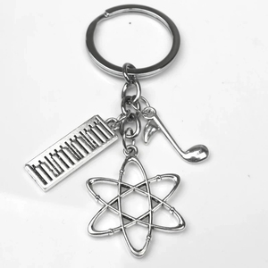 Porte-clés multi-breloques en gros, clavier de piano, note de musique, pendentif cœur, pour cadeau d'amoureux de la musique - Product Image 4