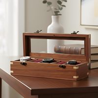 Caja de Reloj de Madera de Lujo, Estuche Rígido de Almacenamiento con Logotipo Personalizado, Organizador Mecánico, Exhibidor, Caja de Regalo para Hombre