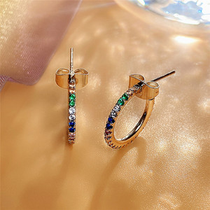 Orecchini a Cerchio con Accenti Colorati, Eleganti Gioielli di Moda per Donna, Accessorio per Uso Quotidiano - Product Image 4