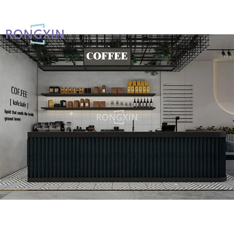 Einzelhandel Holz Coffee Shop Vitrinen Cafe Kiosk Interior Counter Design für Einkaufs zentrum