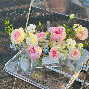 Boîte à fleurs en plexiglas <span class=keywords><strong>Transparent</strong></span> 9 roses, boîte à fleurs en acrylique, cadeau personnalisé de haute qualité - Product Image 1