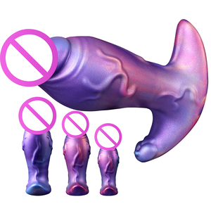 Jouet pour adultes de qualité supérieure, <span class=keywords><strong>plug</strong></span> <span class=keywords><strong>anal</strong></span> en silicone avec design de monstre fantastique extraterrestre, 100% imperméable, coloré - Product Image 1