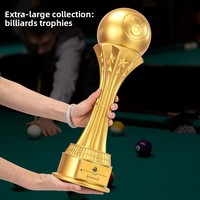 Trophée de billard noir surdimensionné personnalisé en résine plaqué or, commémoratif créatif pour championnat de snooker, personnalisation sur mesure