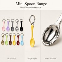 Porte-clés mini cuillère en acier coloré, breloque de sac, cadeau, vente en gros, commande en gros