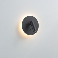 Lampe de lecture LED murale moderne carrée 4W+3W alimentée par courant alternatif pour chambre à coucher
