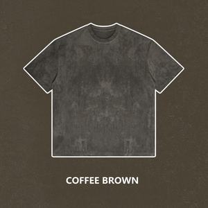 Custom t <b>Shirt</b> 250gsm Heavy Weight O Neck Shortsleeves Hip Hop Oversized Old <b>Retro</b> Sleeveless Suede Fabric t <b>Shirt</b> Custom logo - Product Image 5