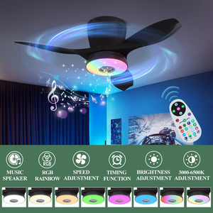 Low Profile Ceiling Fan with Light, <b>RGB</b> LED DC Motor, Dimmable 3000-6500K Ceiling Fan Light for Bedroom Kitchen Living Room - Product Image 4