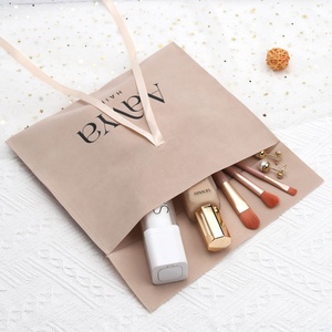 Custom Logo Printed Brown Velvet Jewelry Gift Packaging Bag With Ribbon Tie Luxury Soft <b>Purse</b> Lingerie Hair Storage Envelope Bag - Product Image 3