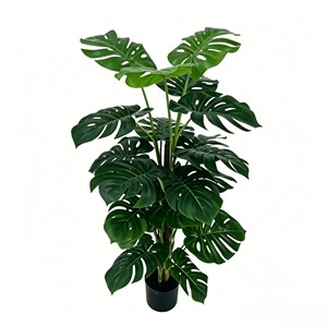 Vente en gros usine : Feuillage en plastique latex à toucher naturel, Plante Monstera Deliciosa en pot, Décoration d'intérieur style nordique, Tortue artificielle - Product Image 1