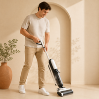 Nettoyeur de sols sans fil 15000Pa avec moteur BLDC, aspirateur eau et poussière, et serpillière, assistant vocal, pour usage domestique