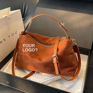 Bolso de Hombro de Mujer, Personalizable con Logotipo, Duradero y Moderno, de Cuero PU y Gamuza, con Cierre, Diseño Esmerilado y Forma de Almohada - Product Image 1