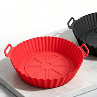 Panier de cuisson en silicone réutilisable et écologique pour friteuse à air, avec bord ondulé, pour usage domestique, compatible lave-vaisselle