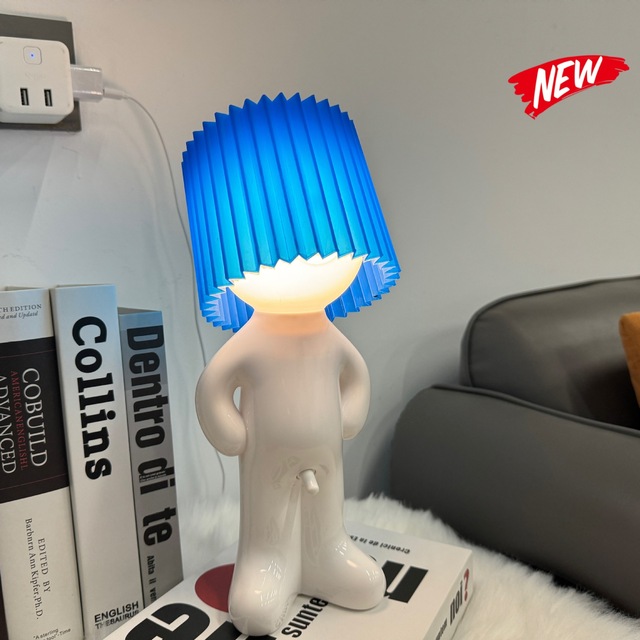Wholesale USB Charging Creative Night Light MR P Shy Desk Lamp Shy Boy Novelty Gift Bedside Table Lamp