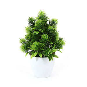 Plante artificielle en pot en forme de cône de pin, 20 cm de hauteur, décoration en plastique pour la maison, le hall d'hôtel - Product Image 5