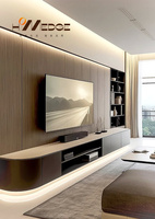 Meuble TV moderne en palissandre, rangement multifonctionnel durable, fait à la main, réglable, cheminée à LED, mobilier pour salon et hôtel