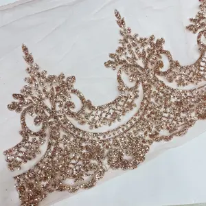 素晴らしいデザインのキラキラ刺繍トリミングレース