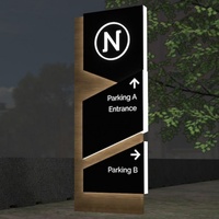 Système de signalisation directionnelle tout-en-un 3D pour aéroports, intérieur/extérieur, avec panneaux de guidage de stationnement et pylônes signalétiques pour noms de bâtiments