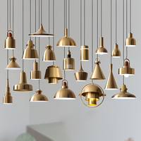 Nordique Vintage industriel pendentif lumière petite taille or pour Restaurant salle à manger Hot Pot Bar comptoir Buffet Design créatif