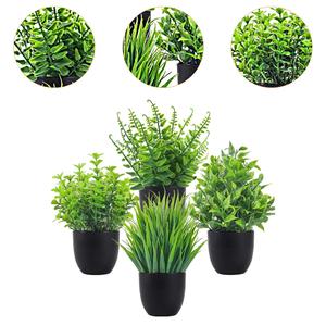 Piccola pianta artificiale Bonsai verde in forma in vaso per appendere in bagno soggiorno o scrivania per la decorazione di ringraziamento - Product Image 6