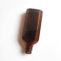 Bouteille rectangulaire en verre ambré 50ml avec Pipettes noires vide 100ml 200ml 500ml flacon plat en verre ambré personnalisé