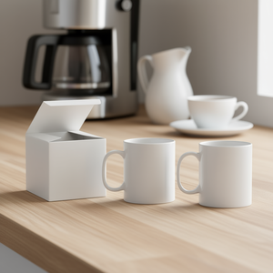 Tasses en céramique blanches pour sublimation 11 oz avec boîte, design minimaliste pour café, thé, soupe, lait, réutilisables, compatibles lave-vaisselle et micro-ondes - Product Image 2