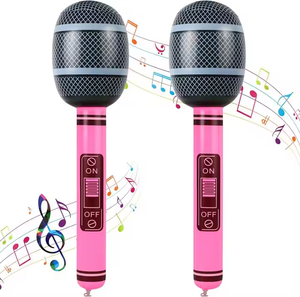 Bán buôn trẻ em Đảng PVC Inflatable nhạc cụ thổi lên Microphone các loại màu sắc Inflatable Microphone - Product Image 2