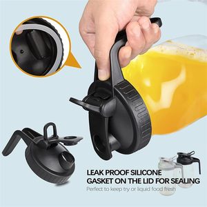Gray Color 86mm PP Plastic Non-Spill Flip Top Cap Wide Mouth Jar Pour Spout Lids - Product Image 6