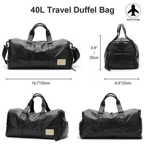 Sac de sport en cuir PU grande capacité personnalisé avec séparation humide/sec, sac de <span class=keywords><strong>voyage</strong></span> portable pour les courts séjours, tendance - Product Image 2