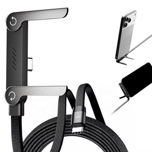 Cavo USB <span class=keywords><strong>C</strong></span> <span class=keywords><strong>2</strong></span> in 1 da 240W con Supporto Pieghevole per Telefono, Ricarica Rapida e Trasferimento Dati per iPhone 15 16 17 Pro Max, Xiaomi, Samsung - Product Image 3