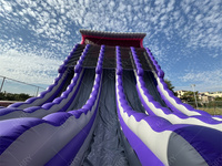 Plus grand parcours d'obstacles gonflable en bâche PVC de 5 km, grand toboggan aquatique interactif pour adultes